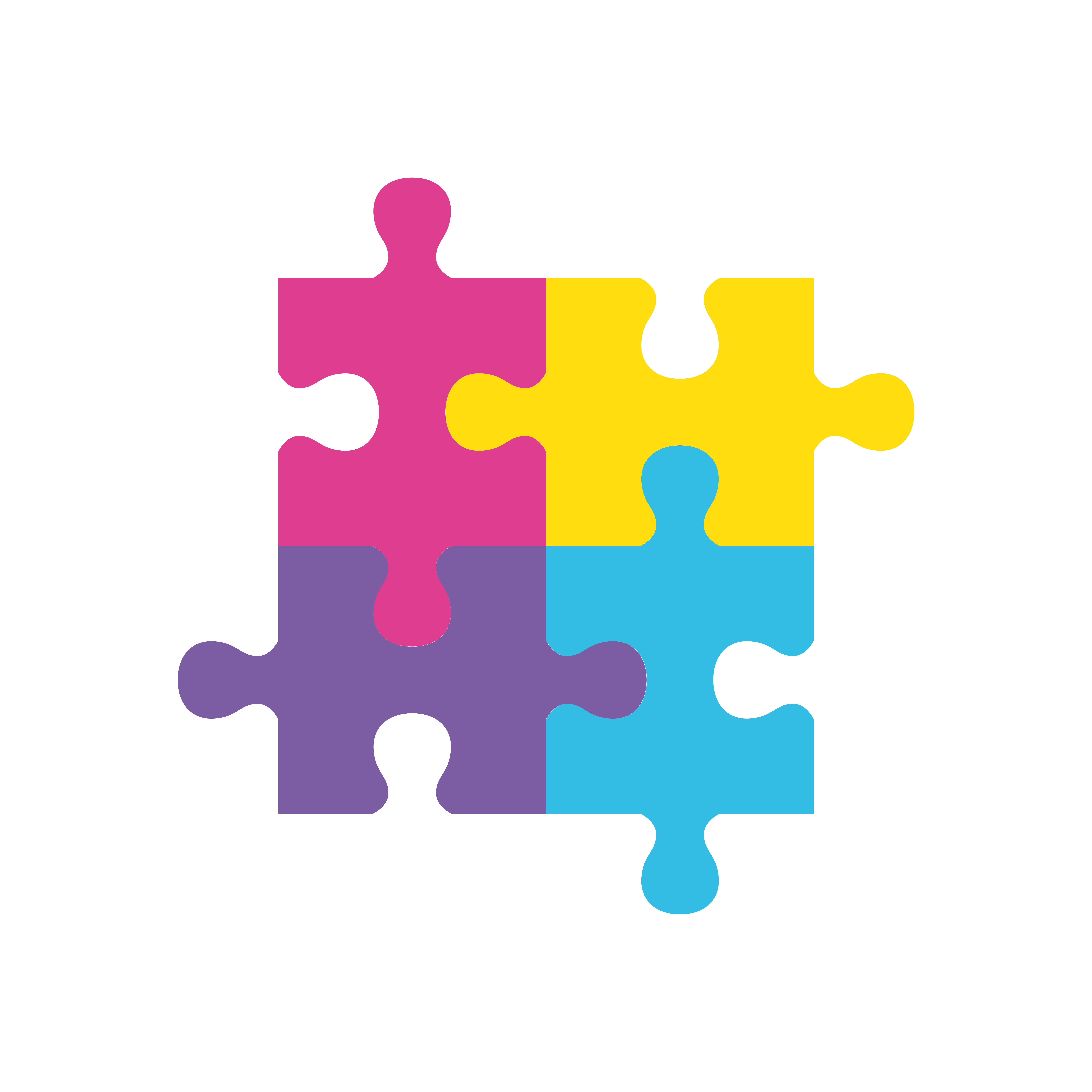 four puzzle game pieces toys icon